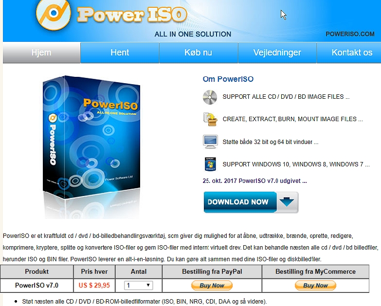 PowerISO er et kraftfuldt cd / dvd / bd-billedbehandlingsværktø