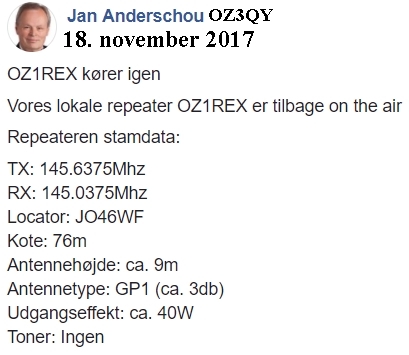 OZ1REX kører igen